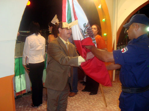 El presidente Chuyín Bernal, durante la noche del Grito en septiembre de 2009 | Foto: Archivo.
