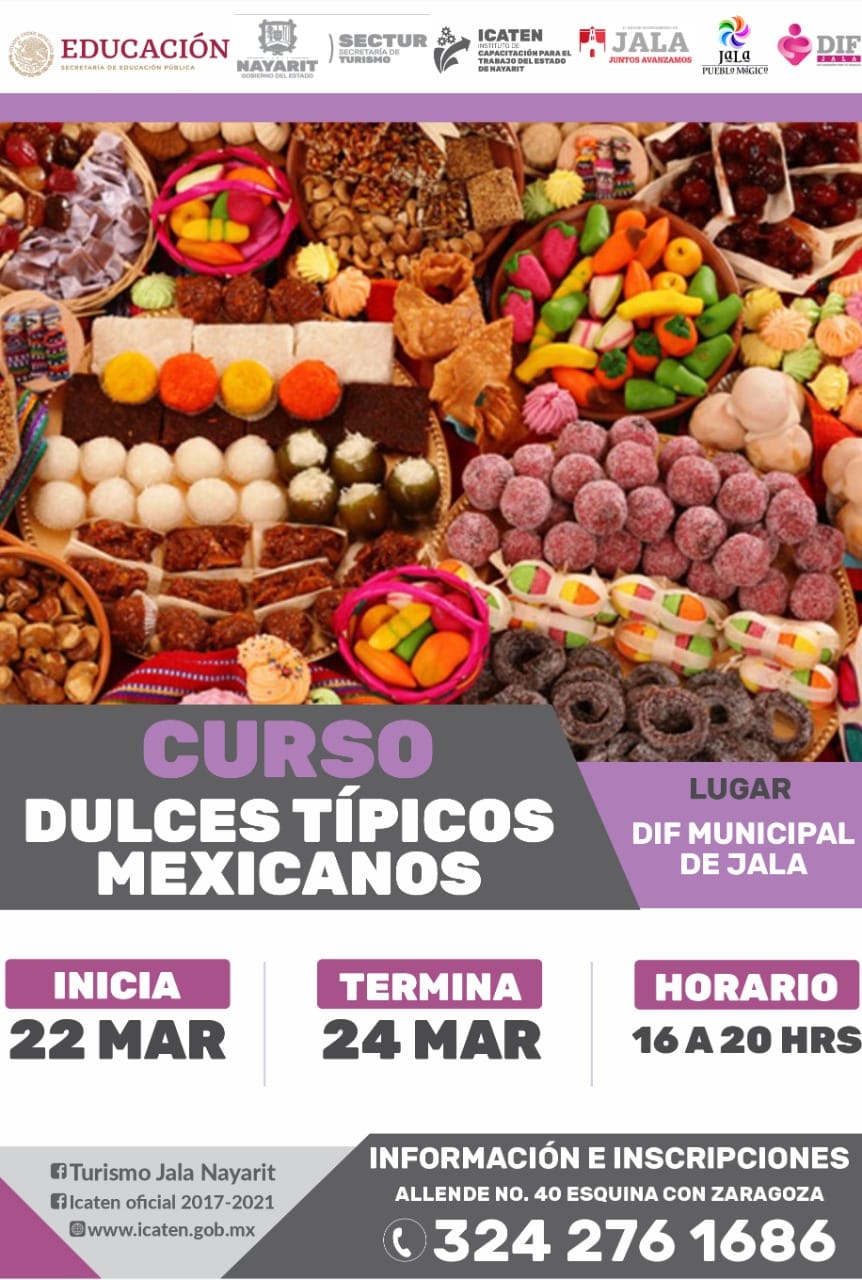 Convoca Ayuntamiento de Jala a curso de dulces típicos