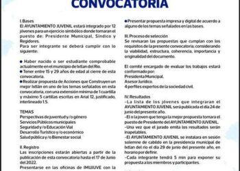Lanzan convocatoria para Ayuntamiento Juvenil de Ixtlán 
