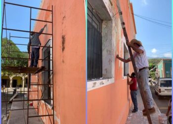 Inicia remozamiento de edificios públicos en centro de Ahuacatlán