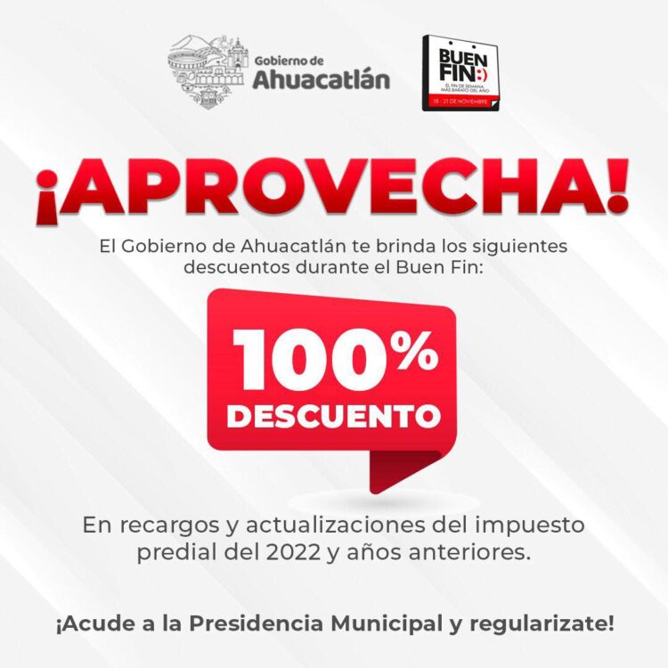 Aplican 100 por ciento de descuentos a morosos del predial, en Ahuacatlán