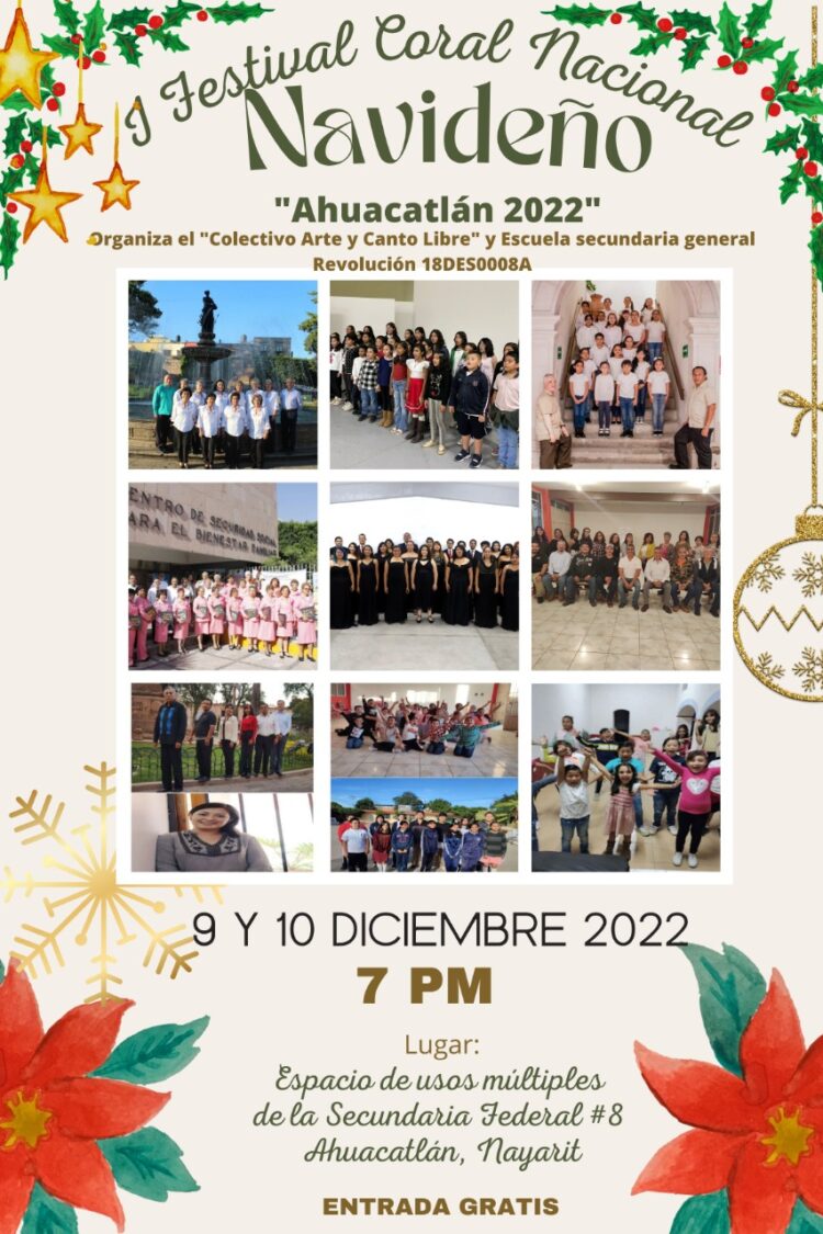 Festival coral nacional navideño, este viernes y sábado en Ahuacatlán
