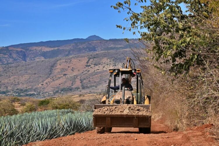 Rehabilitan caminos sacacosechas en Ixtlán