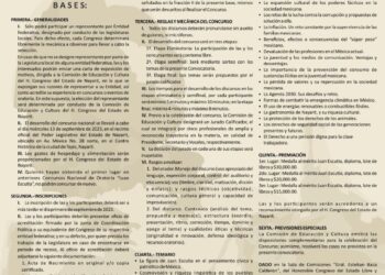 Invita Congreso de Nayarit al Concurso Nacional de Oratoria Juan Escutia