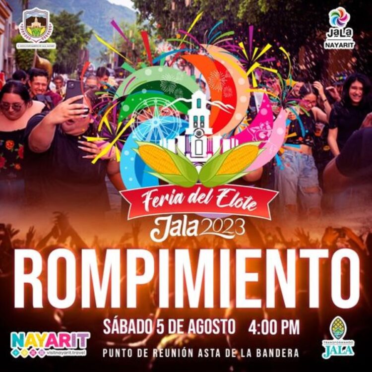 Rompimiento de la Feria del elote en Jala, el sábado 05 de agosto