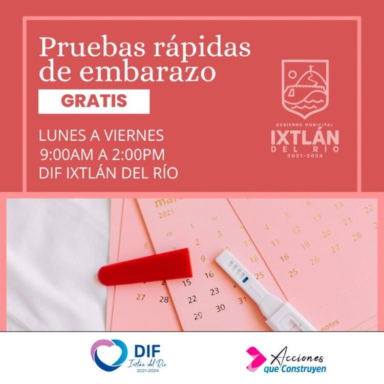 Ofrecen pruebas de embarazo rápidas gratuitas en Ixtlán