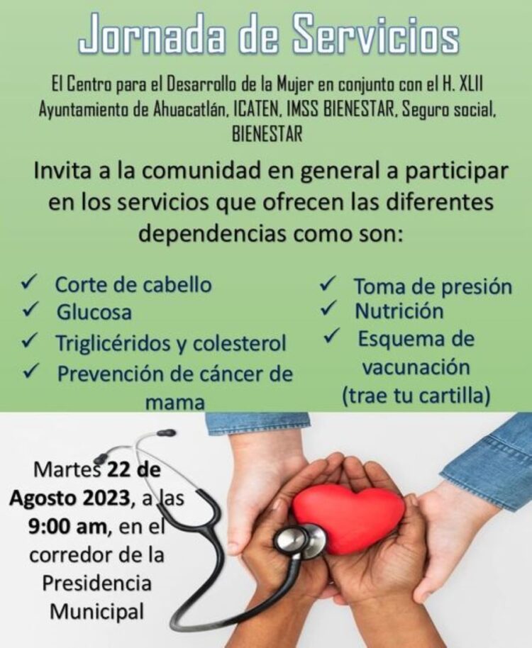 Jornada de Servicios este martes en Ahuacatlán