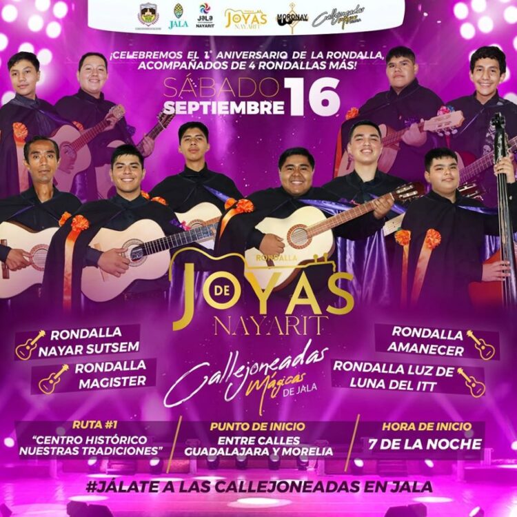 Todo listo para celebrar el primer aniversario de la rondalla “Joyas de Nayarit” en Jala