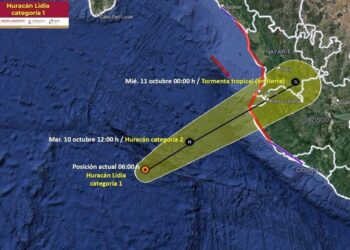 Alerta por tormenta tropical Lidia en Nayarit: Trayectoria por definir