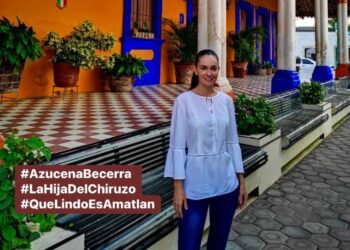 Azucena Becerra despierta simpatías en Amatlán de Cañas