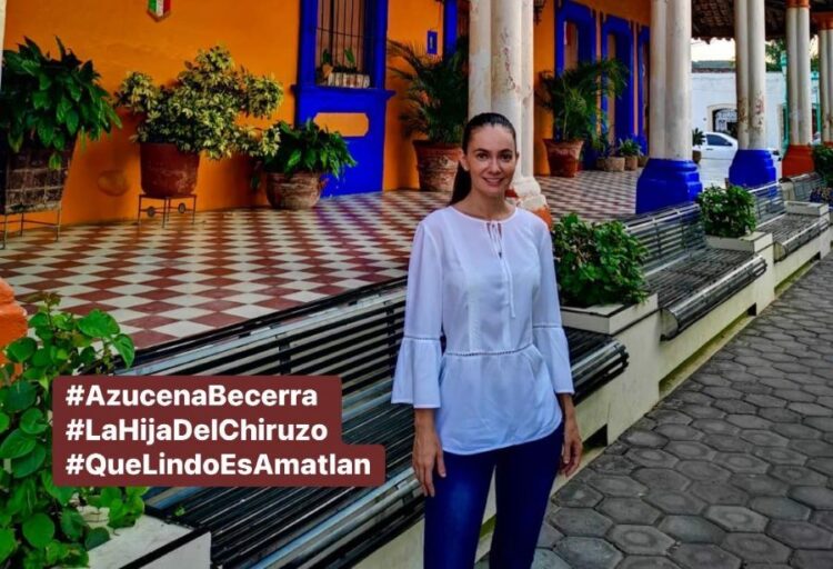 Azucena Becerra despierta simpatías en Amatlán de Cañas
