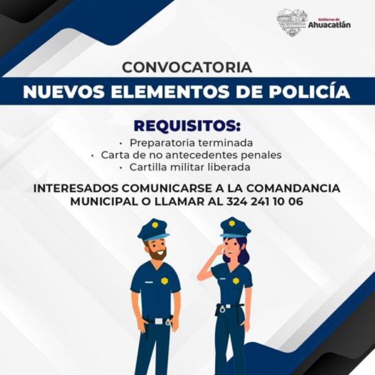 Nueva invitación a formar parte de la policía de Ahuacatlán
