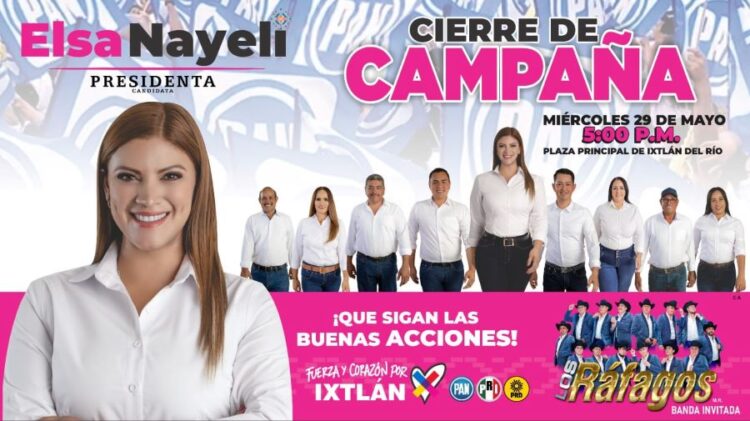 Elsa Nayeli Pardo Rivera cerrará su campaña con gran demostración de apoyo en Ixtlán, hoy