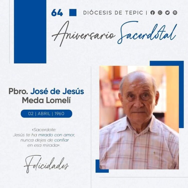 Padre Jesús Meda Lomelí: 64 años de servicio ministerial