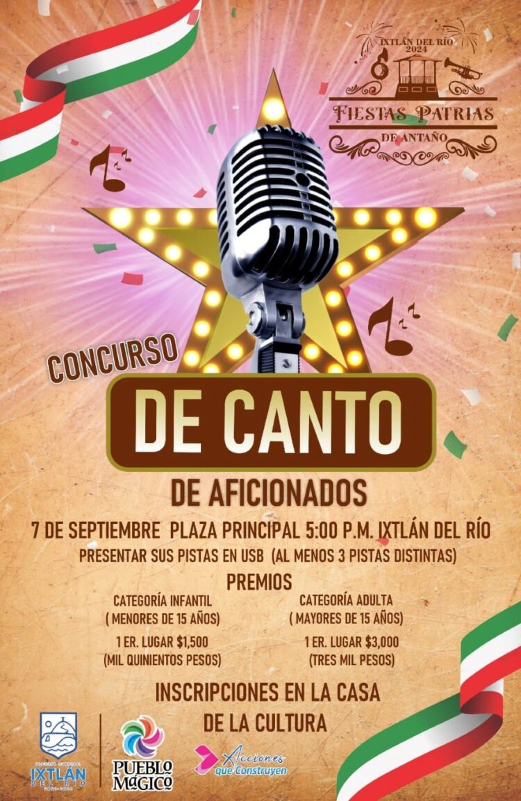 Concursos de aficionados al canto y baile, este sábado y domingo en Ixtlán