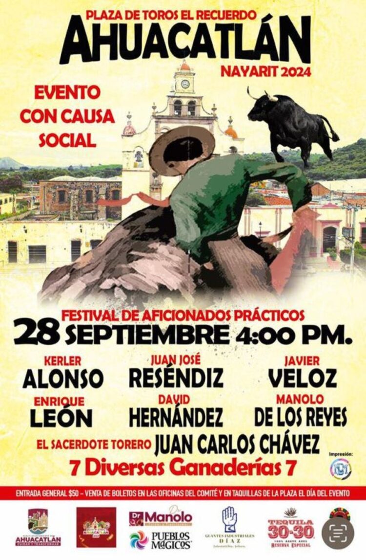 Festival taurino con causa en la plaza de toros El Recuerdo, de Ahuacatlán