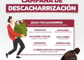 Campaña de descacharrización para combatir el dengue en Ahuacatlán iniciará este lunes