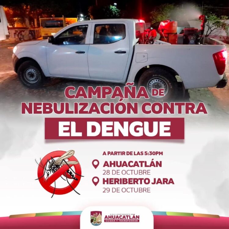 Por fin!, inicia en Ahuacatlán campaña de fumigación para combatir el dengue
