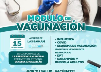 Invitan a aprovechar jornada de vacunación, hoy en Ahuacatlán