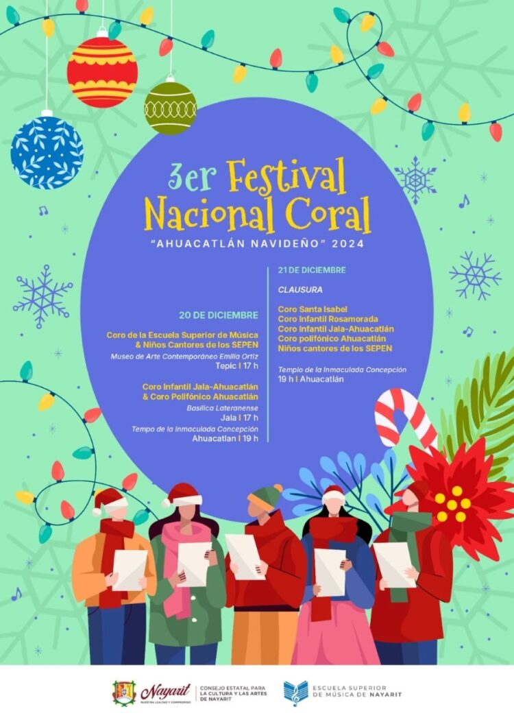 Tercer Festival Nacional Coral llenará de magia navideña a Ahuacatlán