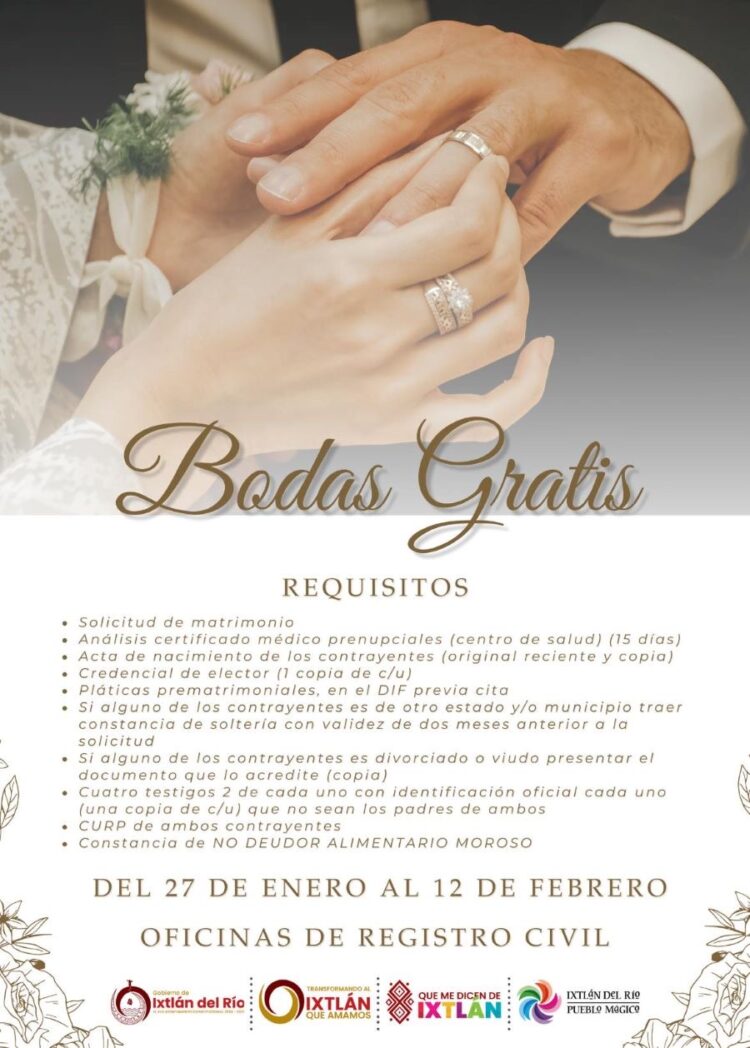 Bodas Colectivas Febrero 2025, en Ixtlán, el 14 de febrero