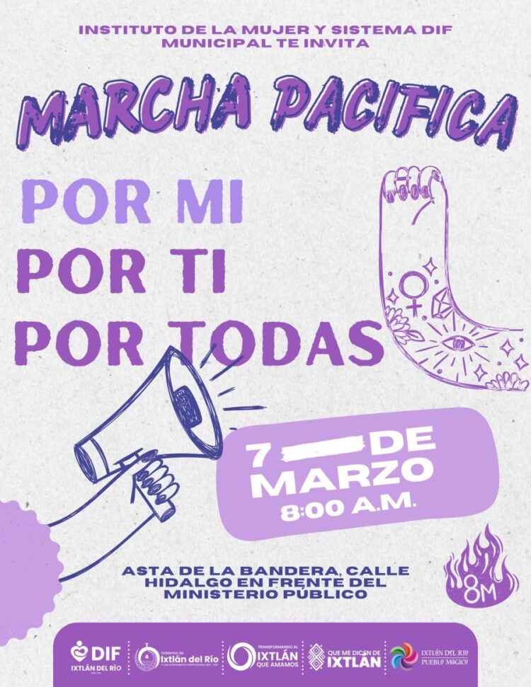 Ixtlán convoca a una Marcha Pacífica por el Día de la Mujer
