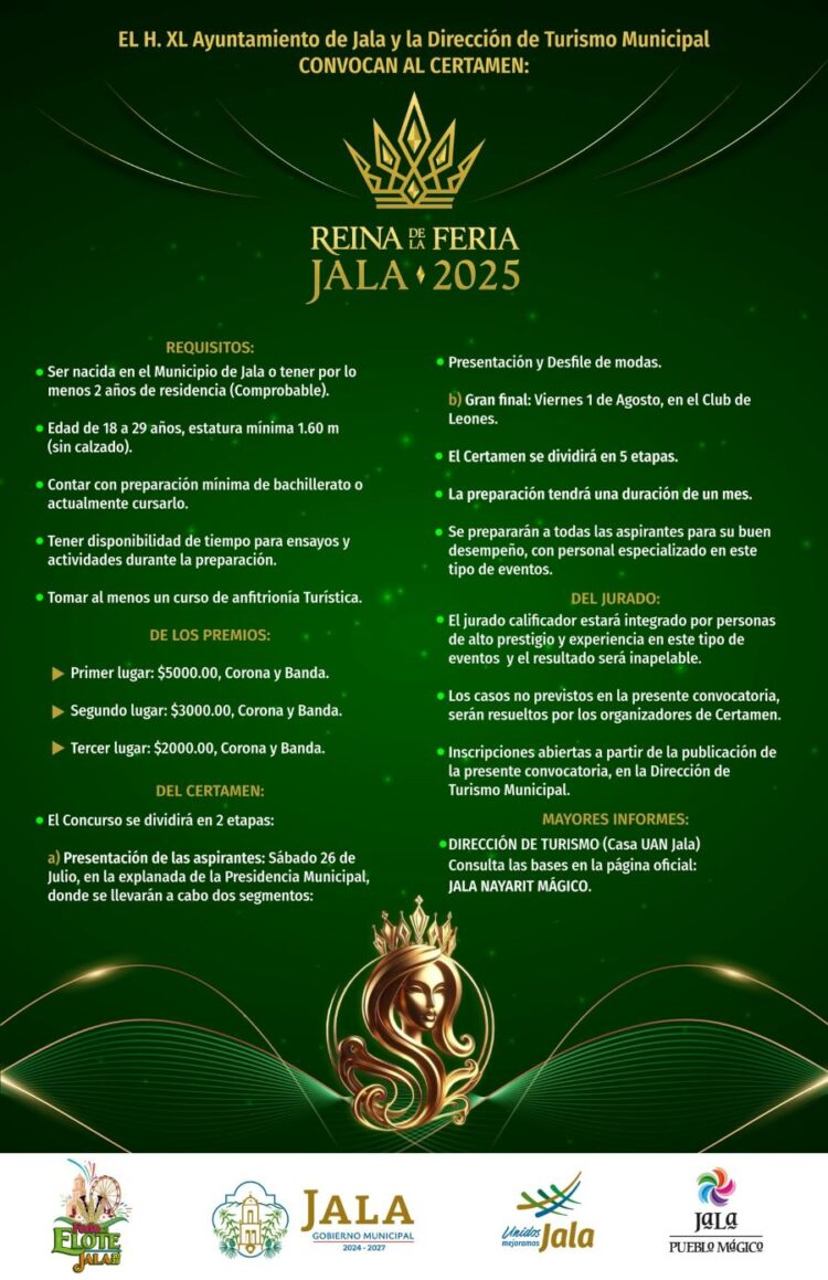 Presentación de candidatas a Reina, en Jala, el 26 de julio