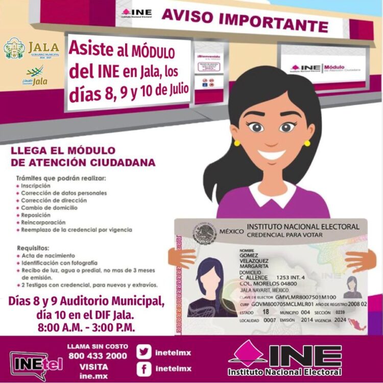 ¡Atención Jala! Llega el módulo itinerante del INE