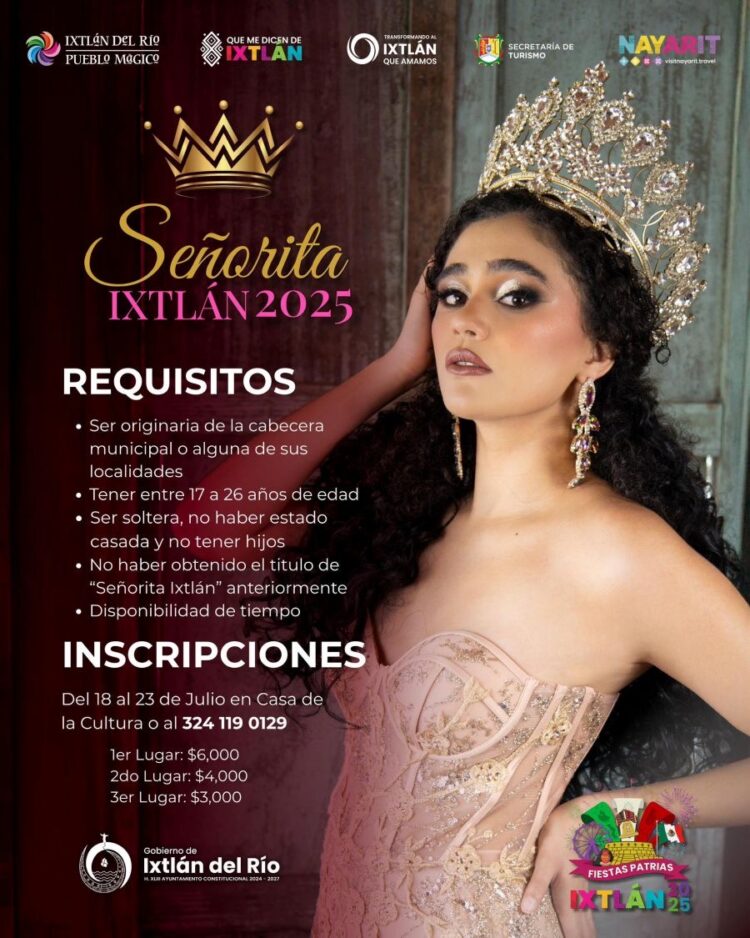 Cierra este miércoles el registro para aspirantes a “Señorita Ixtlán 2025”
