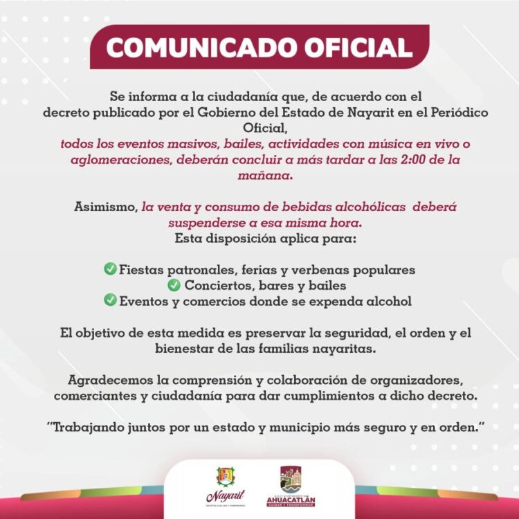 Restricciones nocturnas sacuden la Feria de Octubre en Ahuacatlán