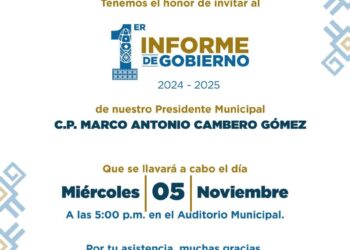 Toño Cambero rendirá su primer informe de gobierno o este 5 de noviembre