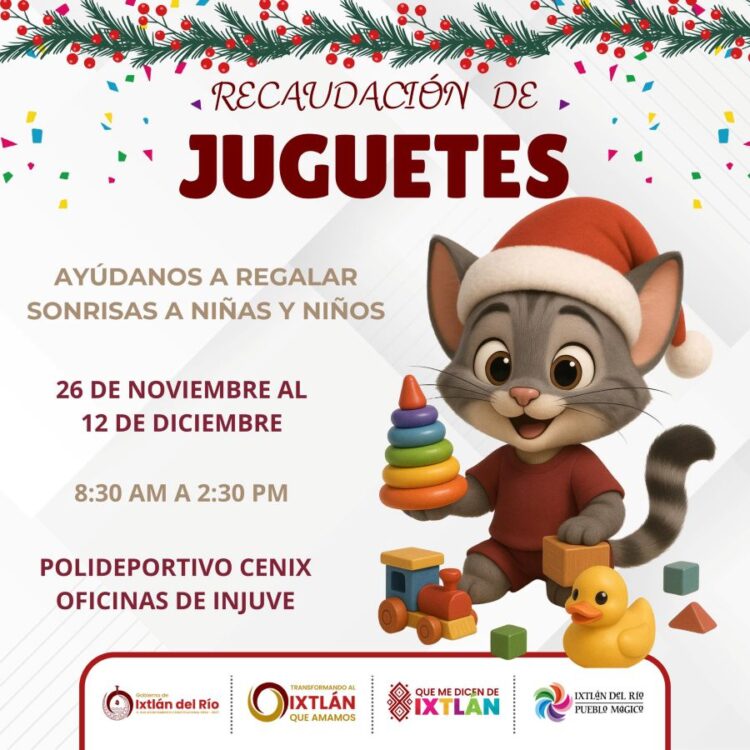 Inicia campaña para recaudación de juguetes, en Ixtlán